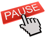 image of finger pressing pause button